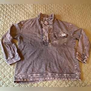 American Farm Co Distressed Gray Sweatshirt Sz M